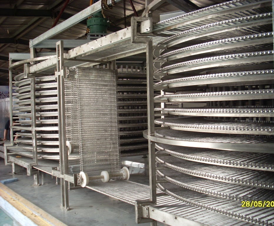 Double Spiral Freezer 1000-3000kg/h Freeze Meat Seafood with Stainless Steel Material 