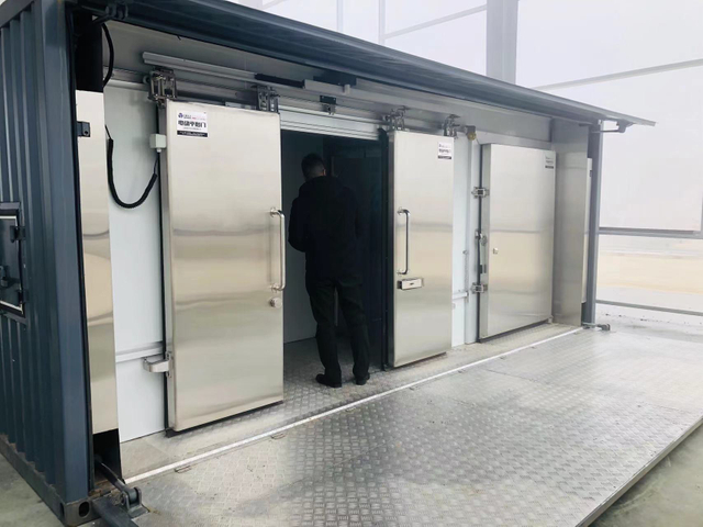 China Prima cameră rece cu lanț rece, cu unitatea de compresor frigider Frascold pentru stroage alimentar 